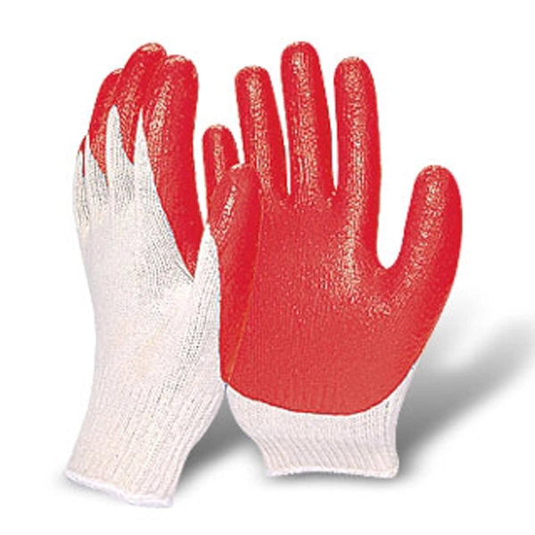 gang-tay-phu-cao-su-do găng tay bảo hộ phủ cao su màu đỏ