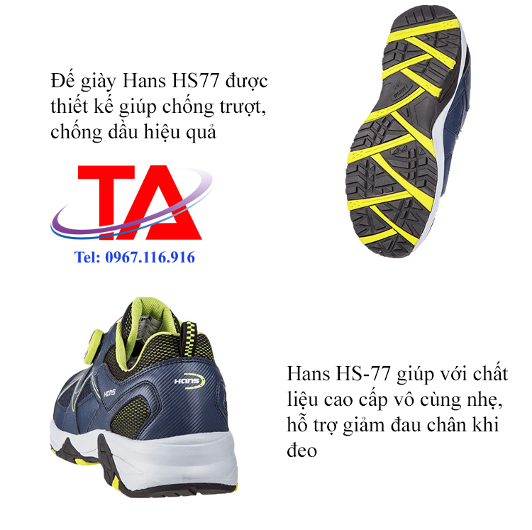 Giày Hans HS-77 được thiết kế với kiểu dáng thời trang và tiện dụng, với độ cách điện cao và đáp ứng được các tiêu chuẩn an toàn của châu Âu.