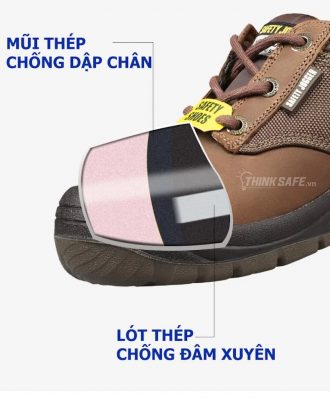 Mũi về đế giày lót thép chống dập ngón và đâm xuyên cực tốt
