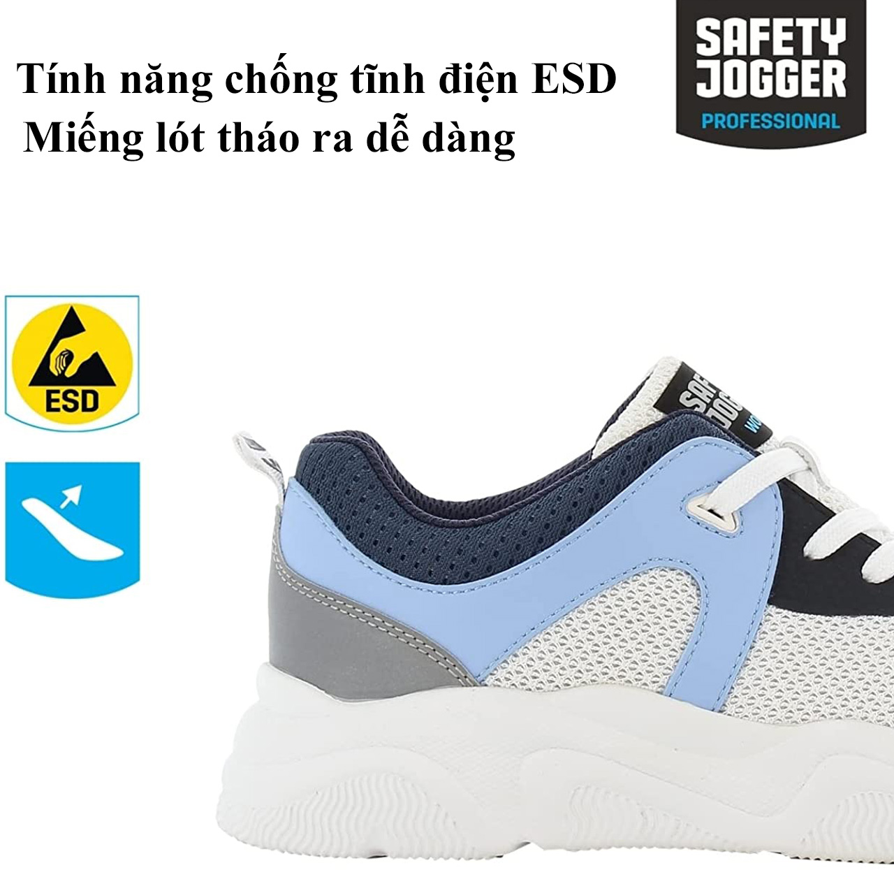 Đế giày bảo hộ Safety Jogger Sloan được thiết kế với đường vân chi tiết giúp chống dầu, chống trượt hiệu quả gấp 2 lần