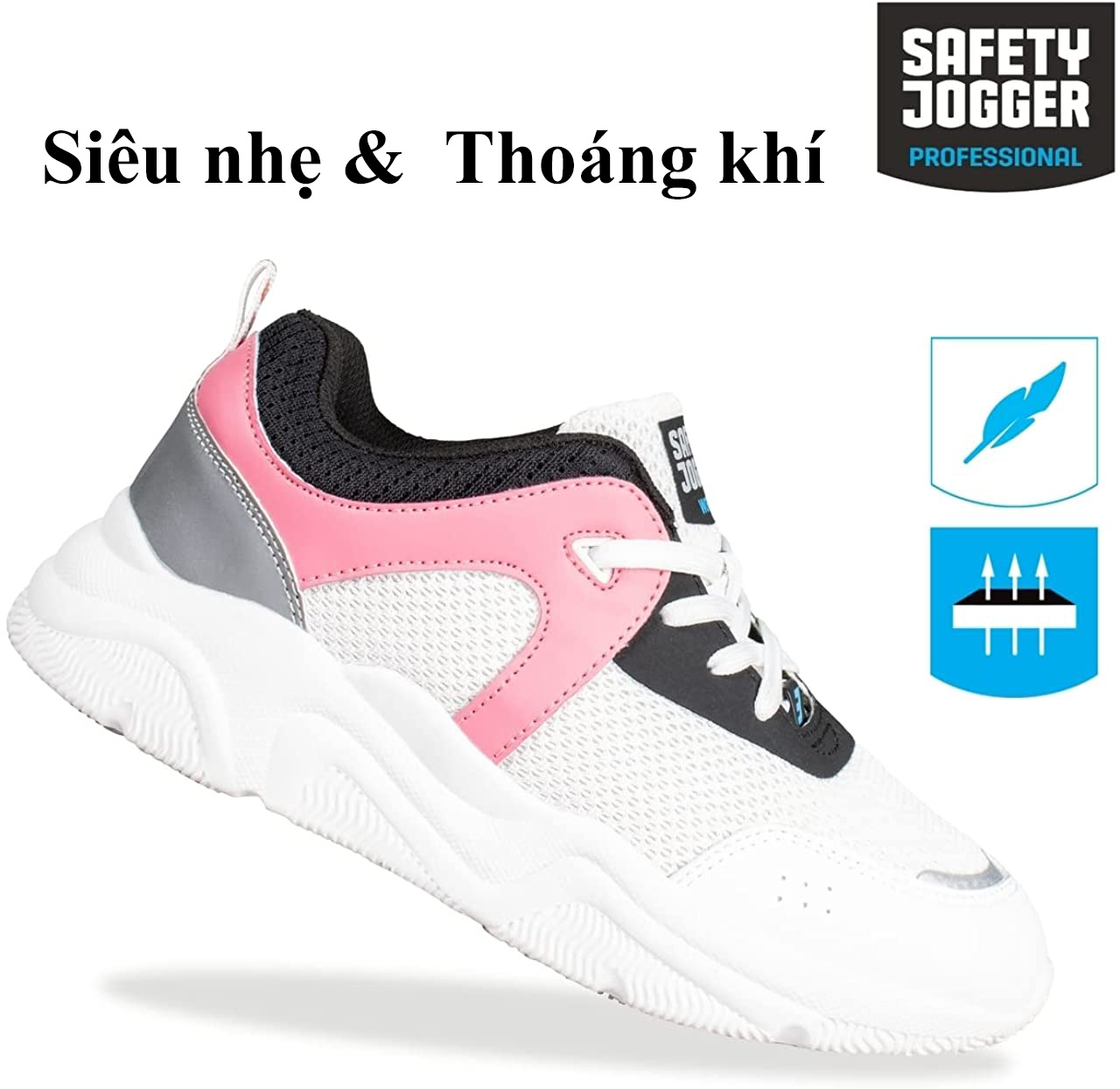 Giày bảo hộ Safety Jogger Sloan được thiết kế siêu nhẹ siêu thoáng khí giúp người dùng hết sức thoải mái khi mang